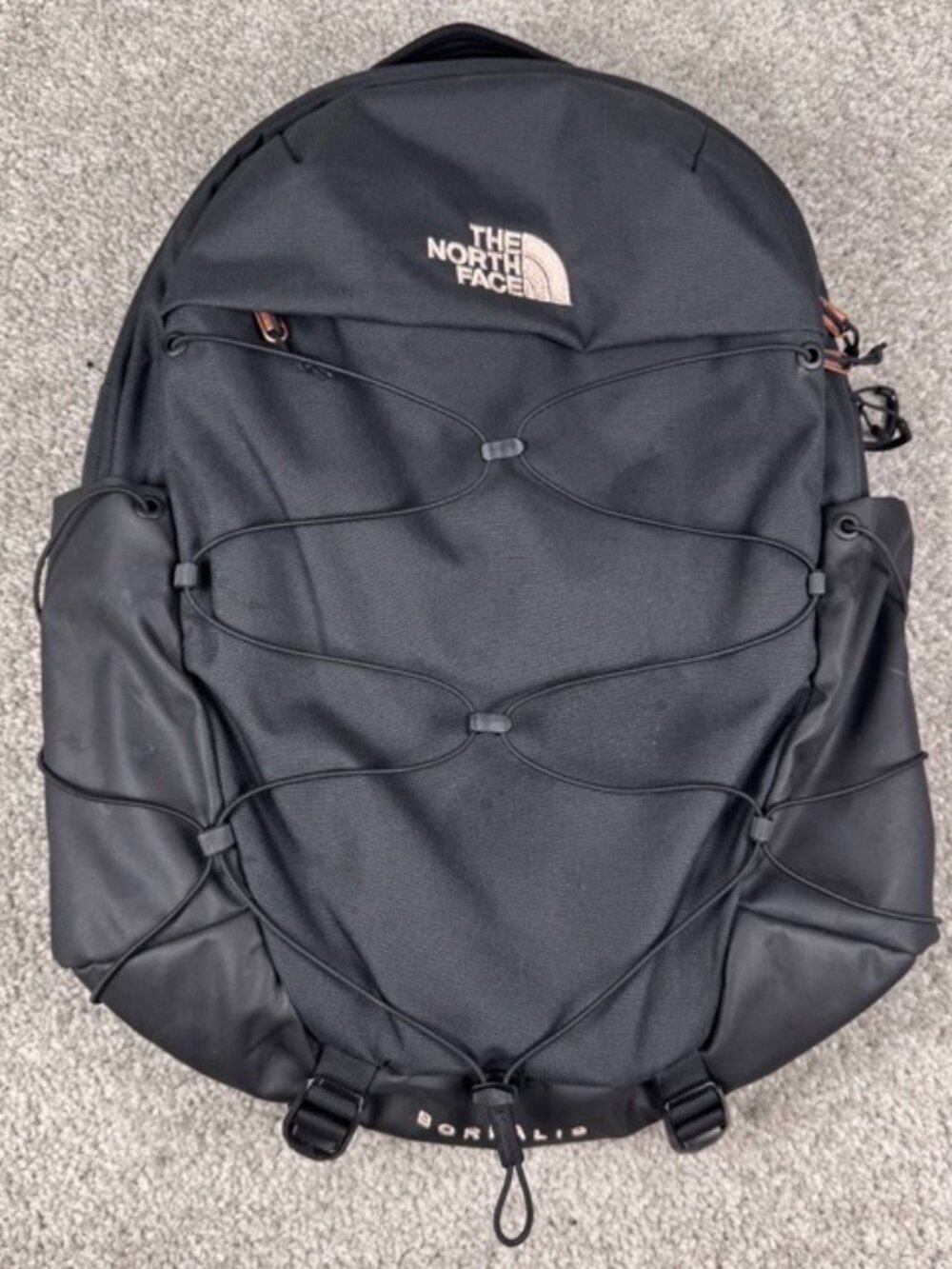 The North Face Borealis Pack 28L Black Backpack With Rose Gold Zippers